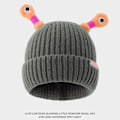 Miniatyrbilde 4 av 5: Monster Tentacle-lue, Søt Lysende Liten Monster Strikket Lue, Vinter Foreldre-Barn Søt Lysende Liten Monster Lue [DB] Dark grey