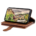 Pikkukuva 3 / 5: Motorola Edge 50 Neo 5G -puhelin kotelo PU-nahkaa vetoketjullisella lompakolla ja 9 korttipaikalla - Musta db Multicolor Brown