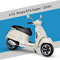 Miniatyrbilde 1 av 5: Welly 1:12 Vespa Gts Super 2020 Støpt kjøretøy Samleobjekter Hobby Motorsykkel Modell Leker Db White no box