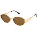 Pikkukuva 1 / 5: SOJOS Retro Oval aurinkolasit yhteensopivat naiset miehet trendikkäät aurinkolasit klassiset sävyt UV400 suojaus SJ1217_SSDLV DB Shiny Gold-Brown
