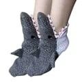 Miniatyrbild 1 av 3: Unisex Julstrumpor med Djurmönster - Snygga Mid-Calf Strumpor {Db} Shark