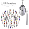Miniatyrbillede 4 af 4: 5-pak 140db Personlig Sikkerhedsalarm Nøglering Med LED-lys, Personlig Alarm {DB} 5pcs