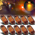 Pikkukuva 2 / 5: 20 kpl Led 2,5 tuuman 2 diodi valoa soikea etuvalo perävaunu kuorma-auto sivuvalo lamppu keltainen punainen [DB]