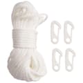 15 meter x 6 mm Flaggstangline med 4 stk Flaggstangkroker, Utendørs Flaggstangtilbehør [DB] white