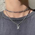 Pikkukuva 4 / 5: Iso pupujaulakaulakoru, kaniriipus, choker-kaulakoru, statement-pitkäketjukaulakoru naisille ja miehille db