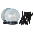 Miniatyrbild 1 av 5: 2-pack solcellslampor med sprickat glas, utomhusbelysning för trädgård, vattentät, 30 LED-lampor för markbelysning (varmvit)