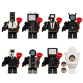 Miniatyrbilde 1 av 5: 8 stk/sett Skibidi Toalett Minifigur Actionfigurer Byggeklosser Leker Db