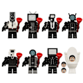 Miniatyrbillede 1 af 5: 8 stk./sæt Skibidi Toilet Minifigur Actionfigurer Byggeklodser Legetøj Db