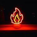 Miniatyrbillede 5 af 5: Flamme Neon LED-skilt, ild Neon-lys med base Værelse Dekor LED-lampe USB/batteridrevet Flammende Neon Kunstsilt til soveværelse Bryllup [DB]