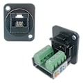 Pikkukuva 5 / 5: 5 KPL RJ45 Naaras Paneeliasennus Ruuviliitinadapteri, D-tyypin RJ45 8P8C Naaras 8-nastainen liitin [DB] Black