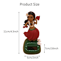 Pikkukuva 2 / 5: 1 kpl Aurinkovoimalla toimiva Hula-tyttö Bobble Shaking Head Doll Auton kojelaudan tanssi db C 1 pcs