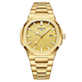 Miniatyrbilde 1 av 5: NIBOSI 2632 Stilig Herre Armbåndsur Stållenke Lysende Kalender Quartz Klokke [DB] Multicolor Gold