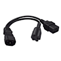 Miniatyrbillede 5 af 5: Y-splitter strømkabel C14 til C19+5-15r konnektoradapter ledning strømledning [DB]