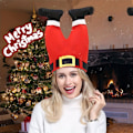 Miniatyrbillede 4 af 5: Røde Sjove Jule Beanie Party Hatte - Elf Bukser Julemand Hat Til Jul Grim Trøje Fest db 2 Clown Leg Hat