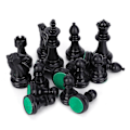 Miniatyrbild 2 av 5: Plast schackpjäser set internationellt schackspel komplett schackpjäser set svart vit [DB] M