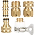 Miniatyrbillede 1 af 5: Hurtigkobling til slange, 3/4\" Gevind - Dobbelt Han Metal Kobling - 1/2\" og 3/4\" Hun Gevindhane Adapter [DB]