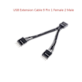 Miniatyrbillede 4 af 5: 2 stk. Computer Motherboard Usb-forlængerkabel 9 Pin 1 Hun til 2 Han Y Splitter Audio Hd Extensio