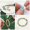 Miniatyrbillede 4 af 5: 450 stk. Ondt Øje Perler Øjne Perler Håndlavede Ondt Øje Harpiks Perler Charms Til DIY Armbånd Halskæde 15 Farver {Db} 8MM
