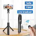 Miniatyrbillede 4 af 5: XT05 Bluetooth-kompatibel telefonholder stativ selfie stick fyld lys kompatibel live streaming db White