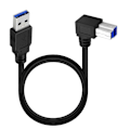 Miniatyrbild 1 av 5: USB3.0 Kabel A Hane till B Hane 90 Graders Rätvinkel USB3.0 Skrivarkabel [DB] Left bend