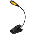 Miniatyrbilde 1 av 4: Oppladbar Amber Boklys - Leselys for bøker i sengen med 7 LED og 3 lysstyrker, Blått lys blokkerende LED-lys DB black