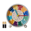 Miniatyrbilde 2 av 3: Vekkerklokke for soverom, barneklokke, analog vekkerklokke, uten tikk, læringsvekkerklokke, barnekvartsvekkerklokke [DB] C