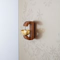 Miniatyrbild 2 av 5: Butiksringklocka för dörröppning, magnetisk träklocka gyllene dekorativ entrédörrklocka med mässingsklocka-d [db] Dark brown walnut
