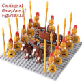 Miniatyrbillede 1 af 5: Mini actionfigurer af middelalderlige riddere, byggeklodser, romersk vogn, karet, soldat, krigshest, klodser, legetøj til børn, gave Db Set 35