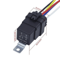 Pikkukuva 5 / 5: Automaattinen rele autoon, suljettu, vedenpitävä, integroitu, johdotettu, DC12v 40a 5-nastainen 4-nastainen automaattinen rele + pidike johdoilla  [dB} 12V 5Pin