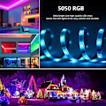 Miniatyrbild 5 av 5: Led-remsa med musiksynkronisering, 5 m USB-driven LED-remsa med fjärrkontroll, RGB 5050 4 dynamiska lägen 16 färger dimbar färgskiftande LED-remsa TV-bakgrundsbelysning