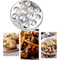 Miniatyrbillede 2 af 5: Snegletallerken Escargot Rustfrit Stål Fortykket Sneglefade 12 Rum Huller Tang Sæt Madtallerken [DB]
