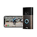Miniatyrbillede 3 af 5: Ring Video Dørklokke (2. generation) | Trådløs videodørklokke-sikkerhedskamera med 720p HD-video, batteri-db V5 black Ding Dong Machine