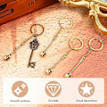 Pikkukuva 5 / 5: 4 kappaletta Mini Crown Spoon Keychain Teelusikka Riippuva Kaulakoru Avainrengas Crown Teelusikka Keychain Vials Täyttöön (Kulta) [db]