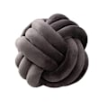 Miniatyrbilde 1 av 5: Knot Ball Throw Pillow, Rundt Knutet Plysj Pynte Pute For Preppy DB Dark Grey 27CM