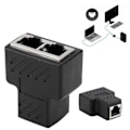Miniatyrbilde 1 av 5: RJ45 Splitter Adapter 1 til 2 Veis Dobbel Hunn Port CAT5/6/7 LAN Ethernet Kabel Az FK [DB]