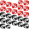 Miniatyrbillede 1 af 5: 16/24 stk. LED Cykellygte, Clip-On Cykellygter, For- og Baglygte Sæt i Silikone, Vandtæt Cykellygte Forlygte Baglygte Sikkerhed For [db] 24pcs red and black
