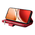 Miniatyrbilde 3 av 5: For Oppo Reno12 F 5G Deksel Glidelås Lommebok Lær Telefon Deksel Stativ db Red