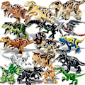 Miniatyrbillede 2 af 5: 1 stk. Jurassic Big Size Dinosaur Building Blocks T-rex Quetzalcoatlus Baryonyx Action Figures Børnelegetøj Gaver [DB] T-Rex green