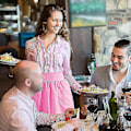 Miniatyrbild 4 av 5: Db midjeklänning kök matlagning restaurang bomull bistro halvförkläden med fickor för flicka kvinna Pink