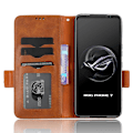Pikkukuva 2 / 5: Asus ROG Phone 7 5G -puhelimelle lompakkokotelo PU-nahkaa, kolmiokuvioitu jalustakotelo [DB] Brown
