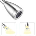 Miniatyrbilde 3 av 3: Mobestech AC 85-265V 3W 360-graders Fleksibel Arm LED Vegglampe LED Leselys Nattlampe med Bryter (Varmt Hvit) [DB] Silver