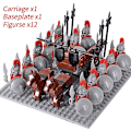 Miniatyrbillede 1 af 5: Middelalderlige riddere mini actionfigurer byggeklodser romersk vogn vogn soldat krigshest klodser legetøj til børn gave Db Set 08