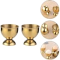 Miniatyrbild 3 av 5: Set med 4 Äggkoppsställ i Rostfritt Stål, Köksredskap Guld {Db}