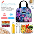 Miniatyrbillede 4 af 5: Lilo & Stitch Print Børnemadkasse Tegnefilm Bærbar Termopose Håndtaske Til Skole Kontor Arbejde Picnic [Db] A