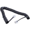 Erstatning RJ9 4P4C Plugg Spiralformet Elastisk Telefonrør Kabel [db] Black