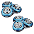 Miniatyrbillede 1 af 5: 2-pak S7000 Bladehoved til Sh70 Sh70/52 S7010 S7310 S7370 S7350 S7780 S7510 S772 - Super [DB] blue  silver
