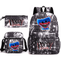 Pikkukuva 1 / 5: 3 kpl Anime-peli 3d Poppy Playtime Monster -reput, Messenger-laukku, Kynäpussi, Canvas-koululaukku oppilaille, lapsille DB Only satchel Type 3
