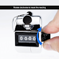 Miniatyrbillede 3 af 5: Manuel Tally Counter Digit Nummer Omgangstæller Rustfrit Stål Håndholdt Mekanisk Clicker Med Finger Ring Sliver
