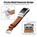 Miniatyrbilde 3 av 4: For Fitbit Charge 2 Ekte Lær Klokkereim Erstatning Armbånd - Kaffe [DB] Multicolor Brown