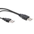 Pikkukuva 3 / 5: Usb 2.0 -tyyppi A -uros -uros Mini Usb Y -jakokaapeli virtalähteelle ja datalle mobiilikovalevylle [DB]